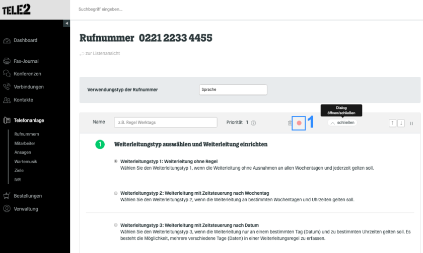 fonial Fallbeispiel 3 Deaktivierung der bisherigen Regel