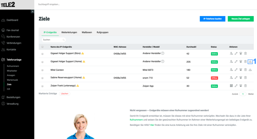 Provisionierungs-URL Mitel 6867i aufrufen