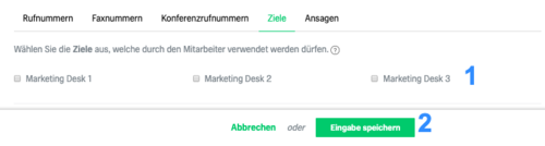Ansicht fonial Kundenkonto Berechtigung Ziele