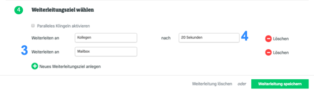 fonial Kundenkonto Weiterleitungsziel einrichten Schritt 2