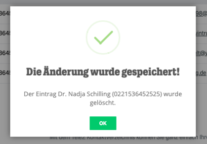 Kundenkonto Kontakte einzeln löschen Schritt 3