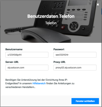 Benutzerdaten SIP-Konto