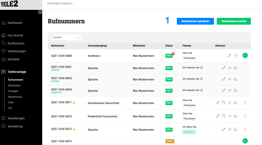 fonial Kundenkonto bestehende Rufnummern portieren