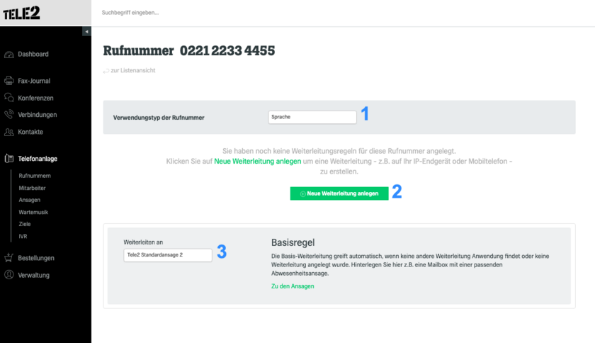 fonial Kundenkonto Sprachrufnummer Menü