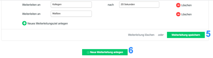 fonial Kundenkonto Weiterleitungsziel einrichten Schritt 3