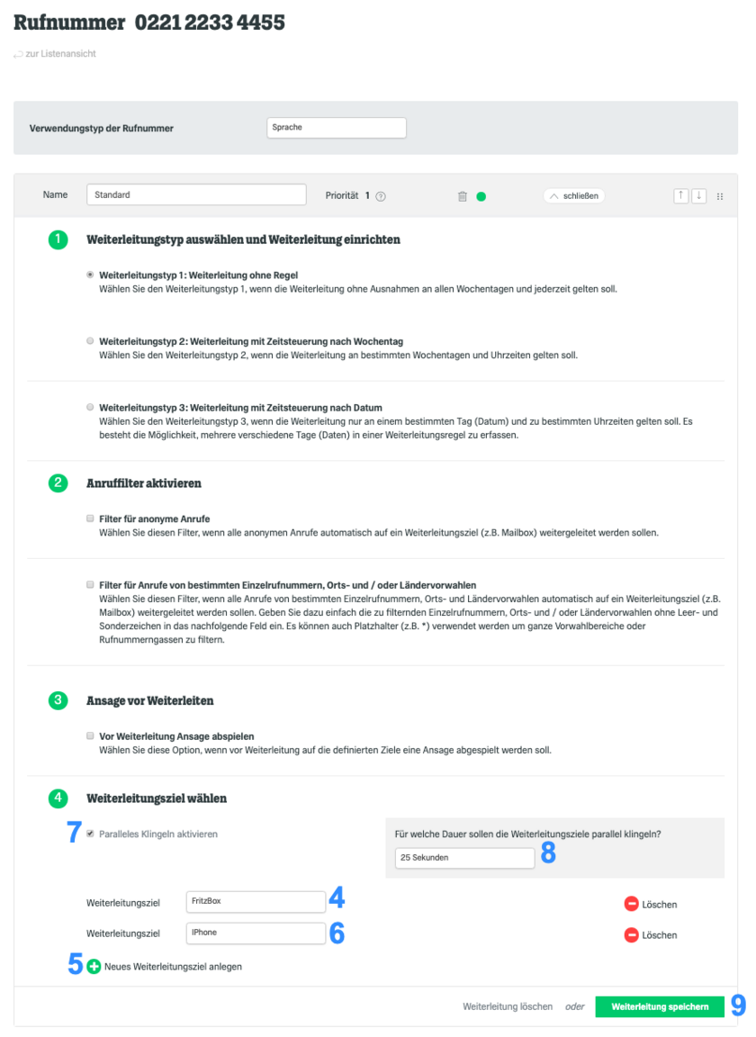 Funktionen Paralleles Klingeln Schritt 4