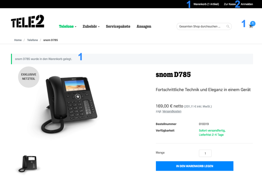 fonial Shop Telefonbestellung