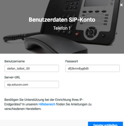 snom D335: Benutzerdaten im SIP-Konto