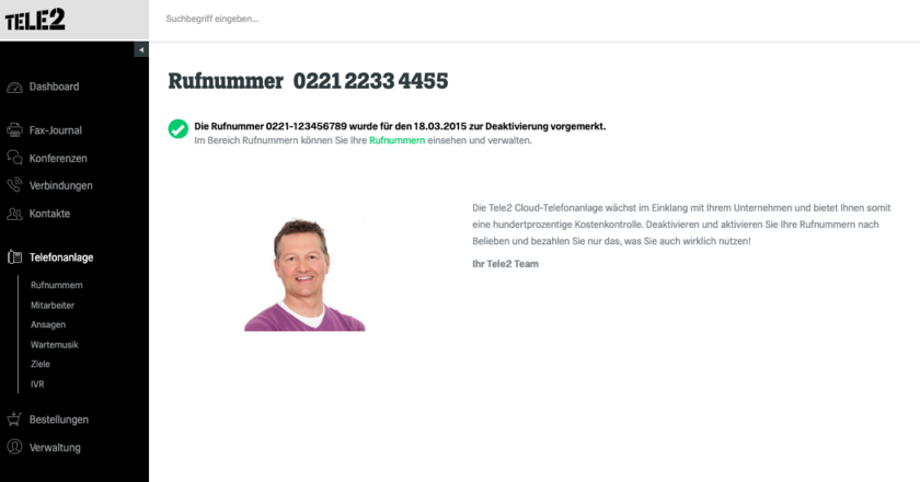 fonial Kundenkonto Rufnummern deaktivieren Schritt 3